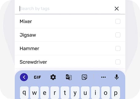Quick tool search